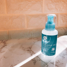 L LUSETA serum applied to hair ends showing smoother, hydrated finish for damaged strands