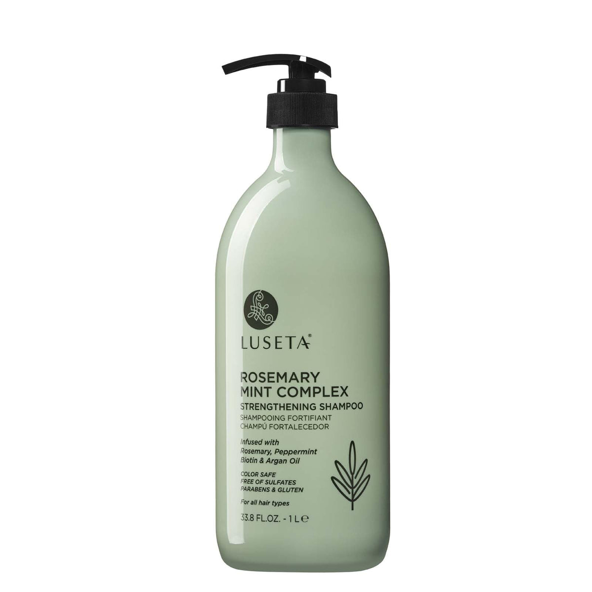 LUSETA front label showing rosemary mint benefits