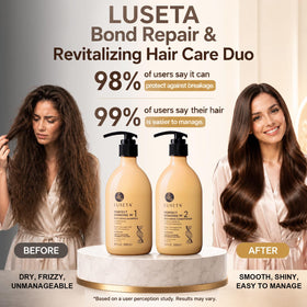 LUSETA shampoo in hand lathering to cleanse effectively