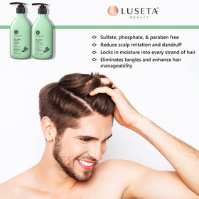 Luseta back label close-up listing ingredients and product details
