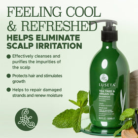 Luseta shampoo pouring texture close-up demonstrating gentle consistency