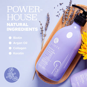 Luseta shampoo lather texture close-up highlighting gentle foaming and cleansing benefit