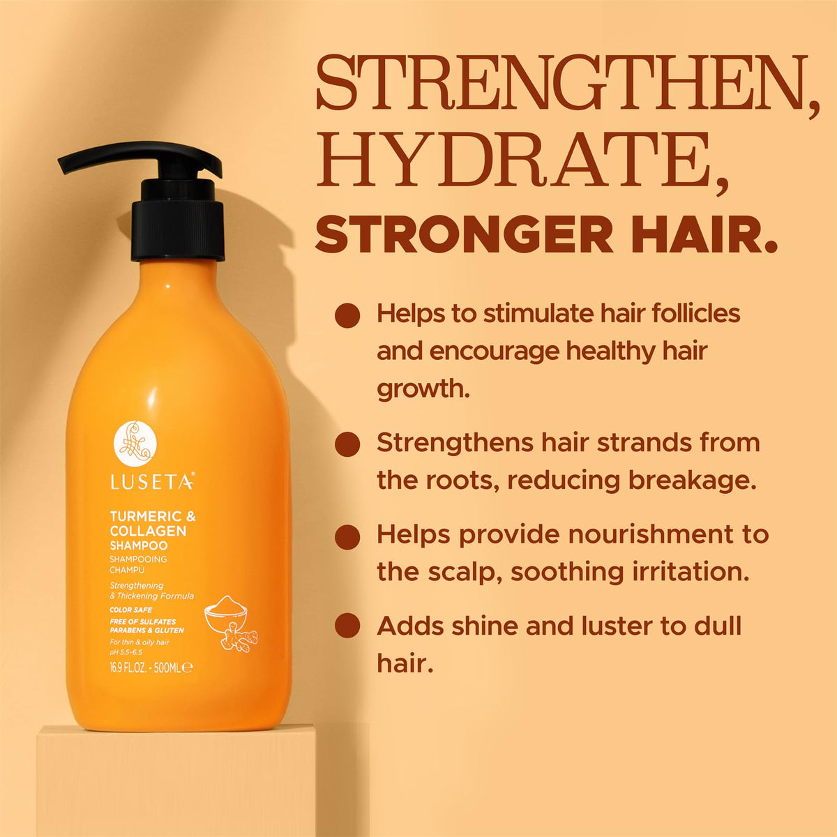 Luseta shampoo lather texture demonstrating gentle, effective cleansing