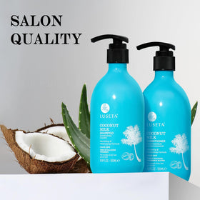 Luseta shampoo texture close-up demonstrating creamy lather and hydrating feel