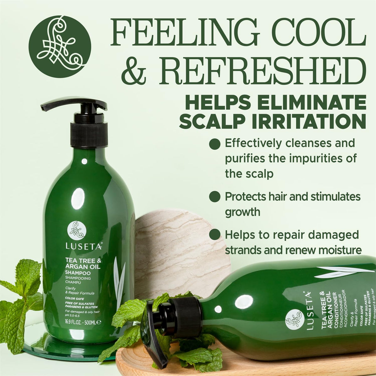 LUSĒTA shampoo texture dispensed, shows gentle lather and clarifying action
