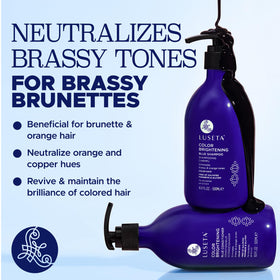 LUSETA shampoo lather close-up demonstrating gentle cleansing and blue pigment benefit
