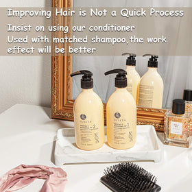 Luseta conditioner being applied in shower to improve manageability benefit