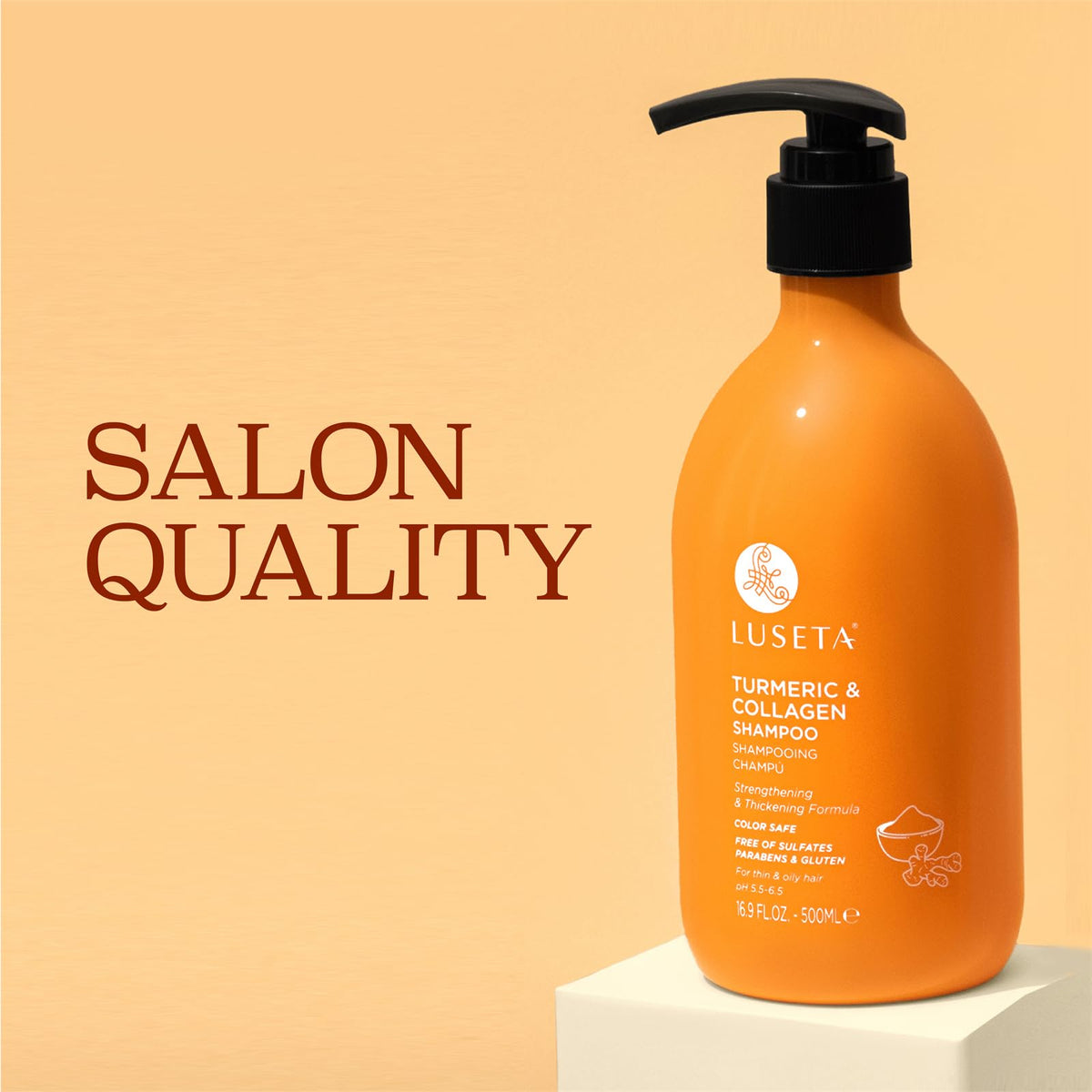 Luseta shampoo and conditioner pair showing complementary volumizing care