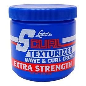Luster's jar front packaging showing product name and extra strength benefits