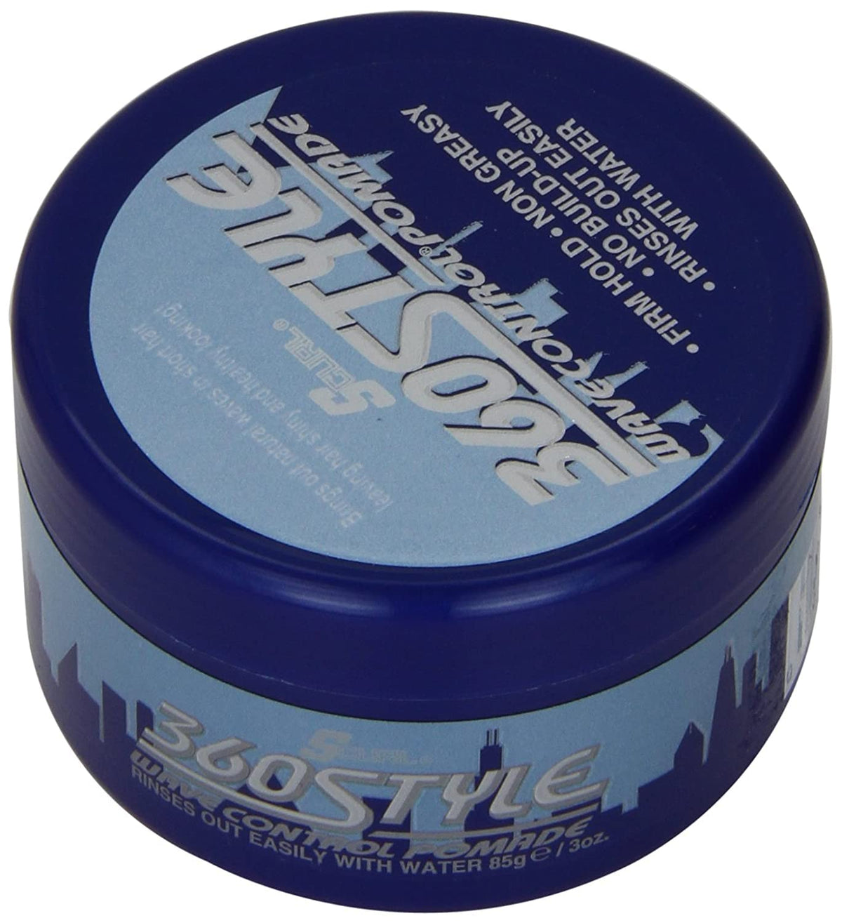Luster's open jar texture close-up highlighting smooth pomade for easy application