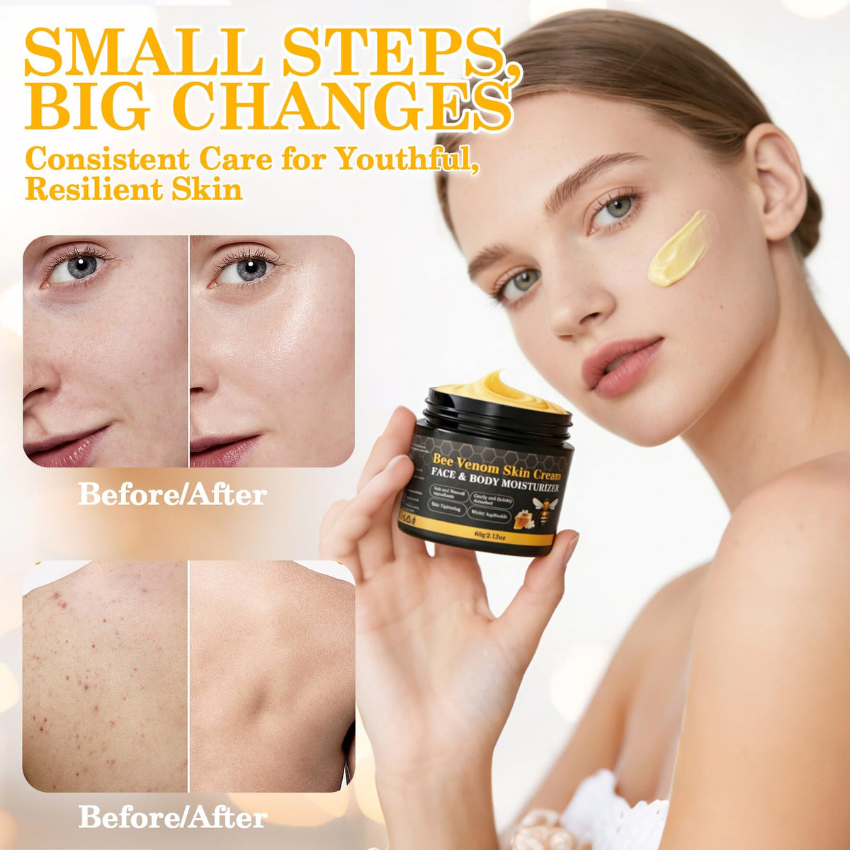 Lustrchron used on hands and neck to target fine lines and dryness