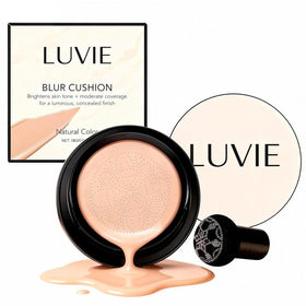 luvie front compact showing brand and neat packaging, compact for travel convenience