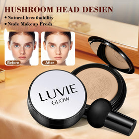 Luvie Glow compact opened with mirror for quick touch-ups and travel convenience