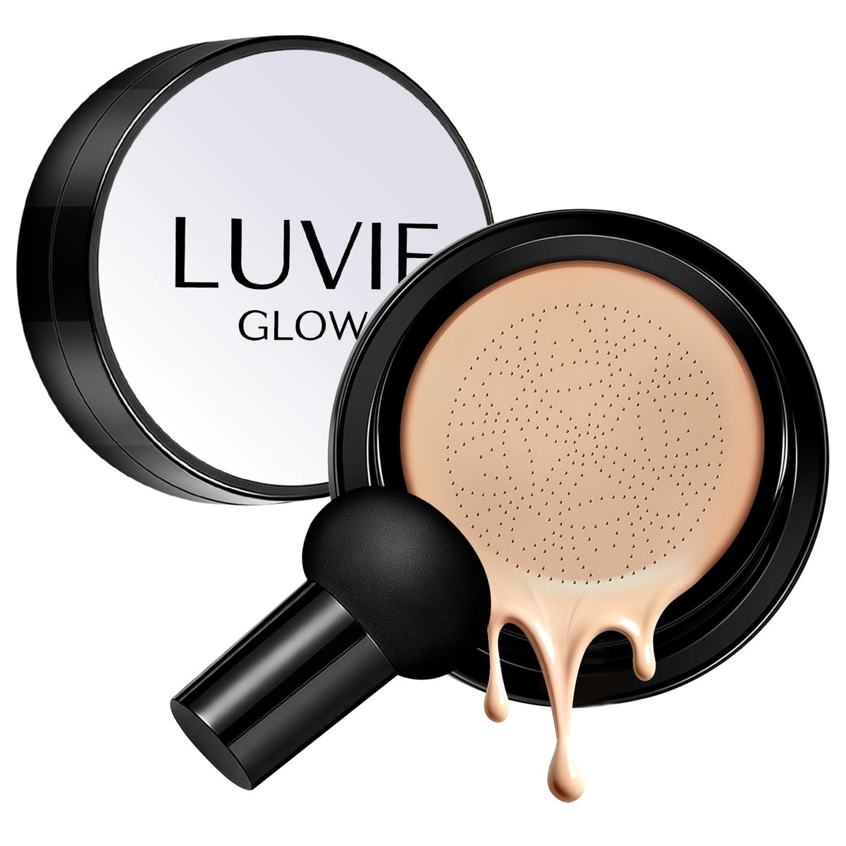 Luvie Glow lifestyle bag shot showing compact ready for on-the-go beauty