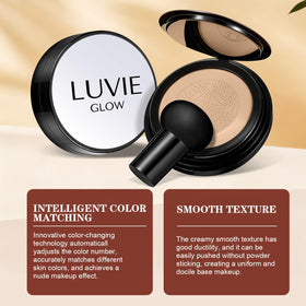 Luvie Glow swatches on arm demonstrating warm golden shade for natural blending