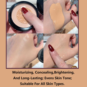 Luvie Glow texture close-up on skin showing satin finish and smooth coverage benefit