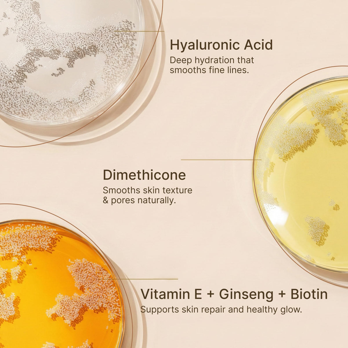 LUVIE hyaluronic acid and aloe visual emphasizing hydrating, soothing skincare benefit