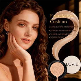 luvie open cushion with included puff demonstrating product presentation and easy use