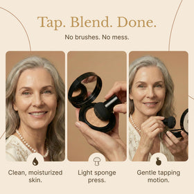 LUVIE foundation texture close-up highlighting dewy finish and smooth blendability