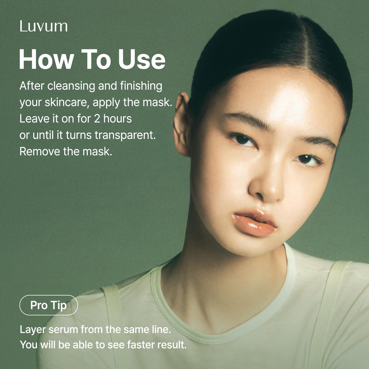 LUVUM mask in bathroom setting showing easy at-home self-care routine