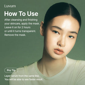 LUVUM mask in bathroom setting showing easy at-home self-care routine