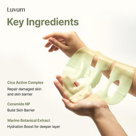 LUVUM mask applied at night demonstrating overnight soothing routine