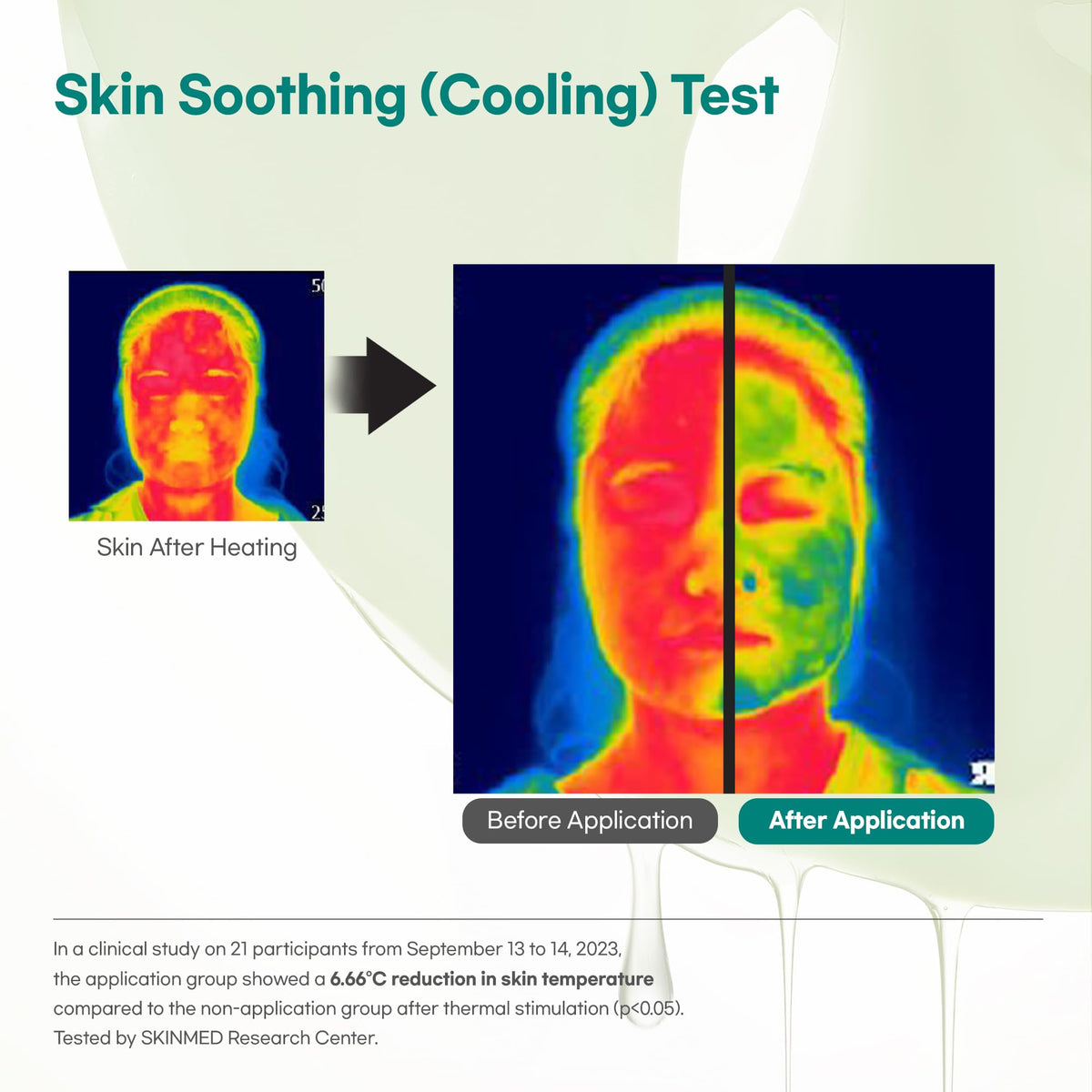 LUVUM mask worn by relaxed model illustrating calmer, dewy skin after use