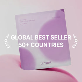 LUVUM essence texture dripping from mask showing hydrating formula