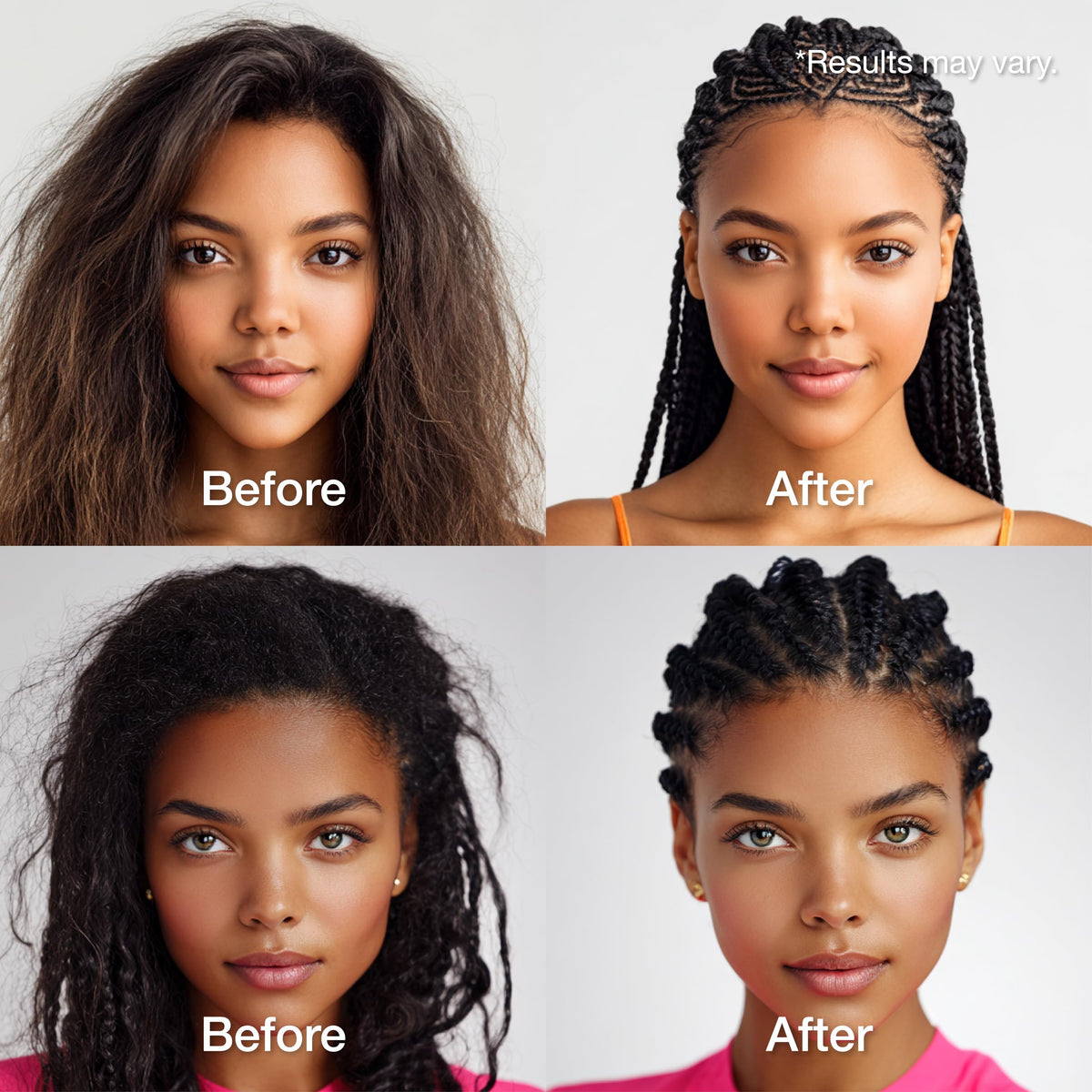 Lux Collection before and after braid install demonstrating polished results