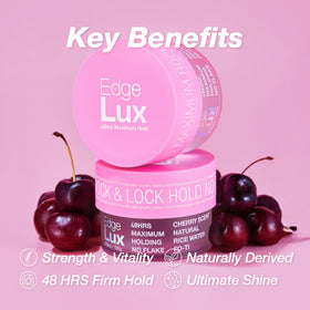 Lux Collection open jar texture close-up showing smooth gel for sleek edges