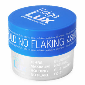 Lux Collection front jar showing product and branding for neat edges