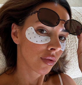Lux Unfiltered patches in a morning routine scene for refreshed eyes
