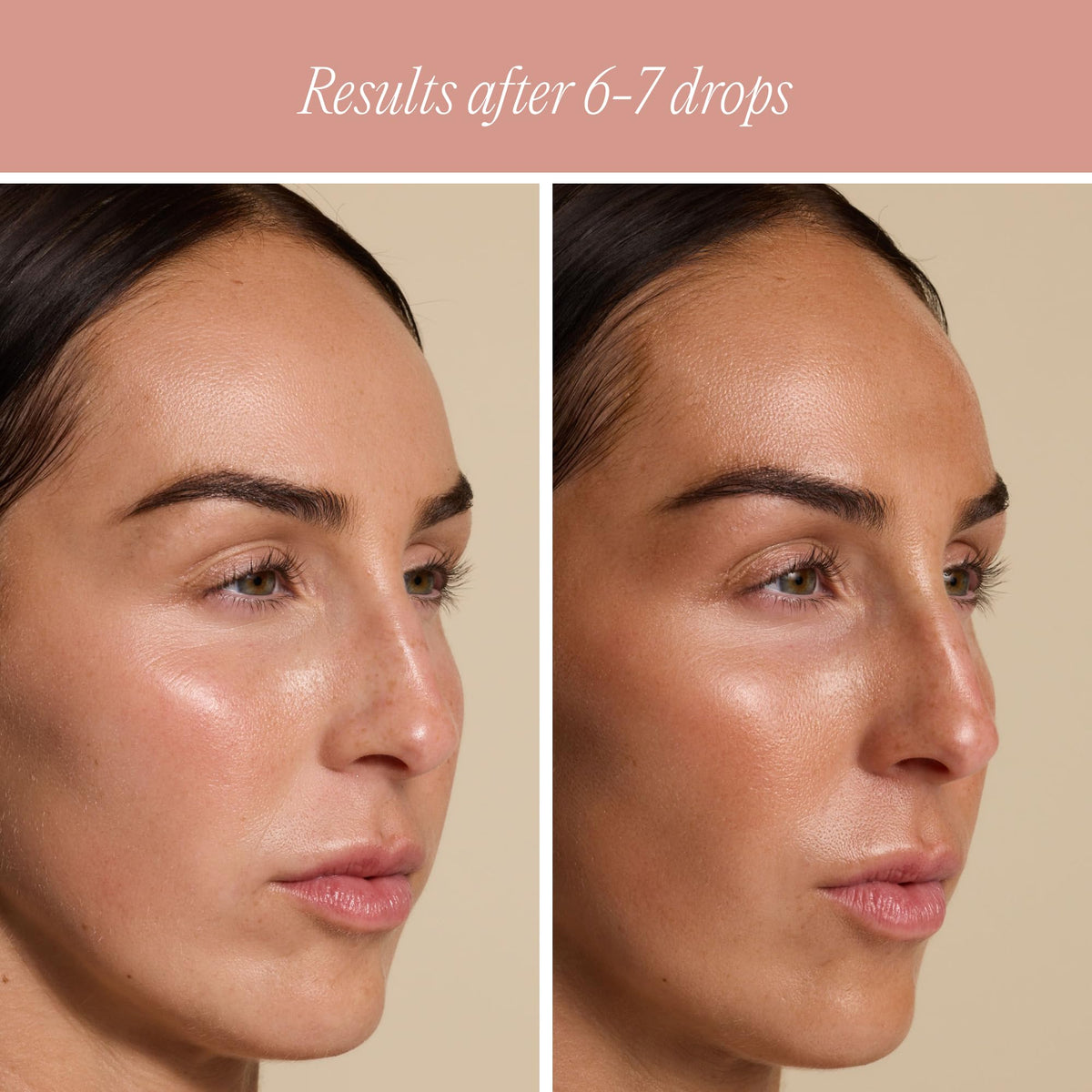Lux Unfiltered finished makeup look demonstrating natural bronze under foundation