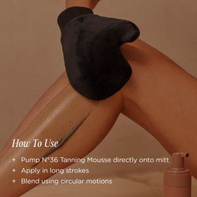 Lux Unfiltered mitt next to hand to show size and easy handling benefit