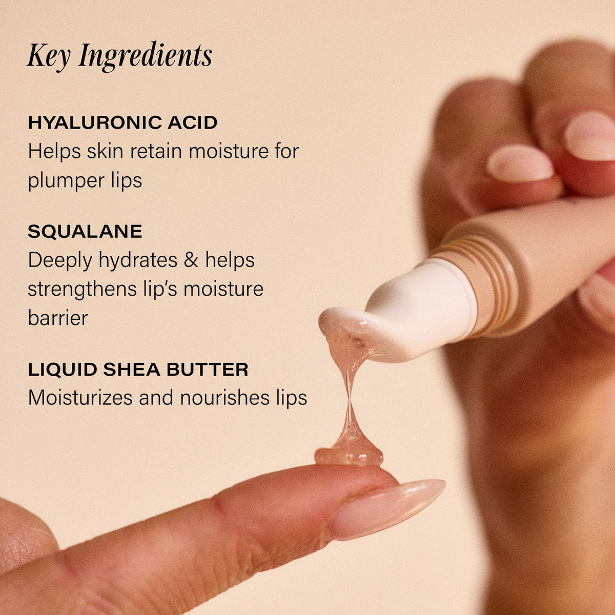 Lux Unfiltered serum texture on surface highlighting lightweight hydration and non-greasy finish