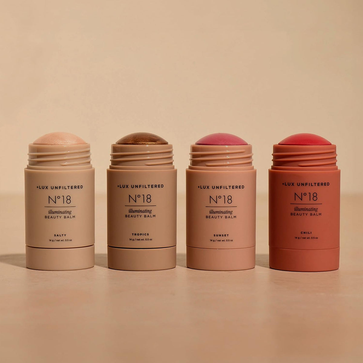 Lux Unfiltered N°18 label and ingredients list showing clean, vegan formulation benefit