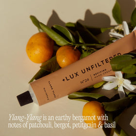 Lux Unfiltered ingredients flatlay with shea butter and argan oil for nourishment