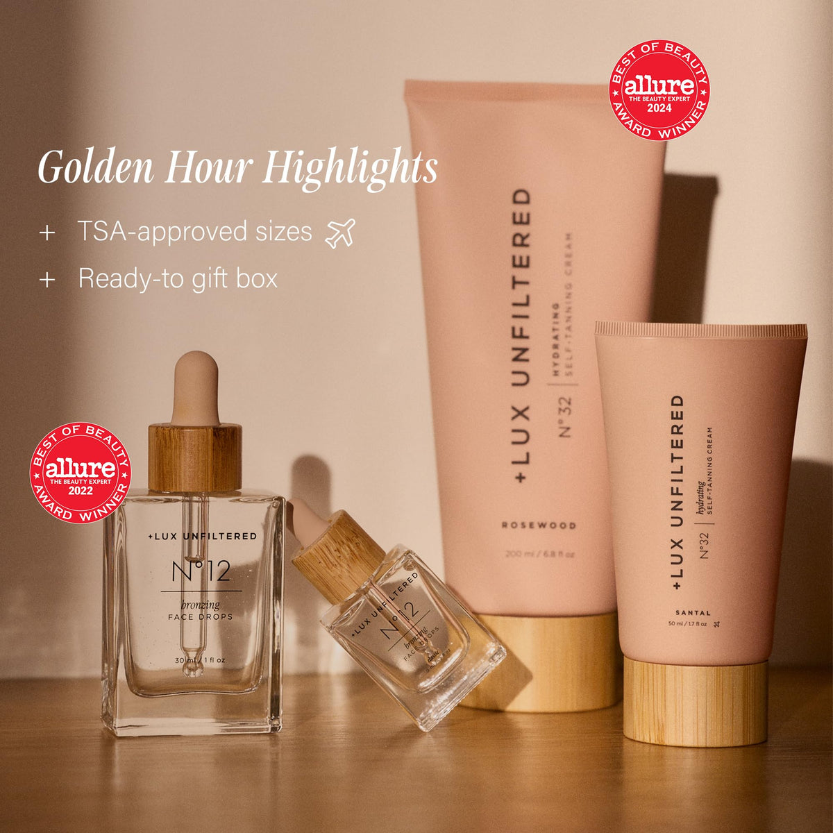 Lux Unfiltered N°32 gradual lotion pump detail highlighting easy dispensing and smooth application