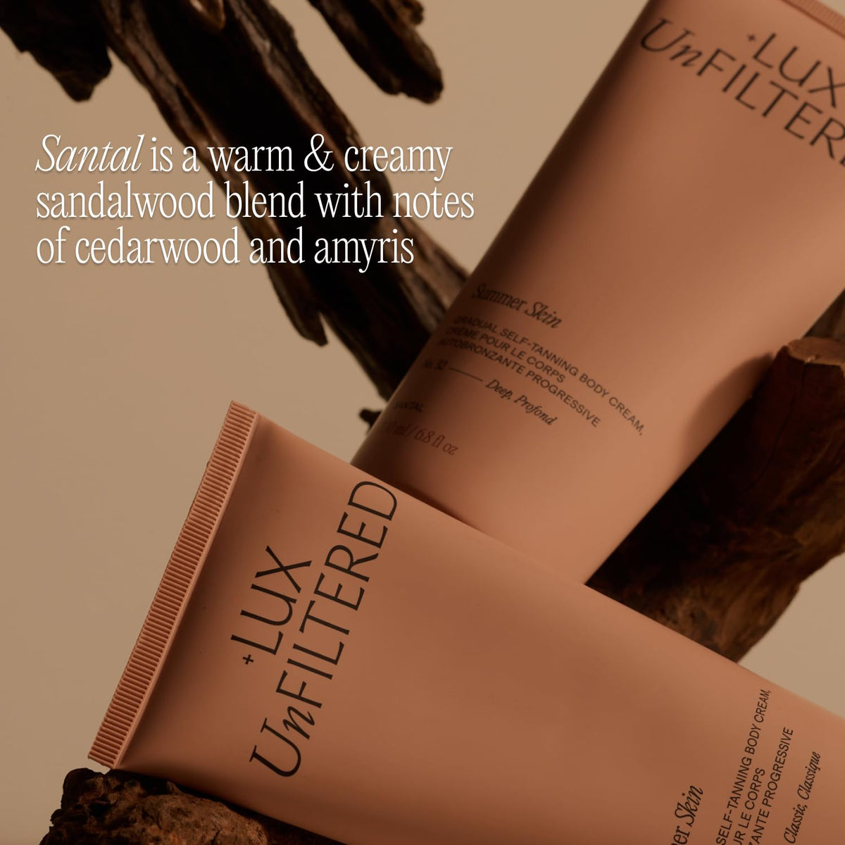 Lux Unfiltered N°32 ingredients flatlay with shea butter and squalane indicating nourishment