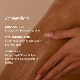 Lux Unfiltered lotion being rubbed into forearm demonstrating non-greasy, softening effect