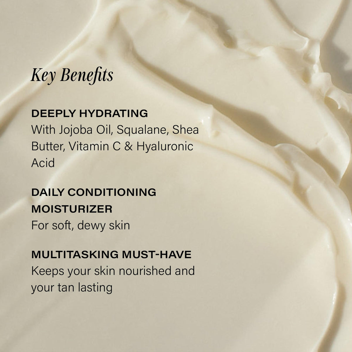 Lux Unfiltered lotion dispensed from pump showing lightweight texture and quick absorption