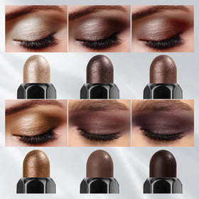 LUXAZA swatches on arm showing coordinated taupe mauve shades for mixing