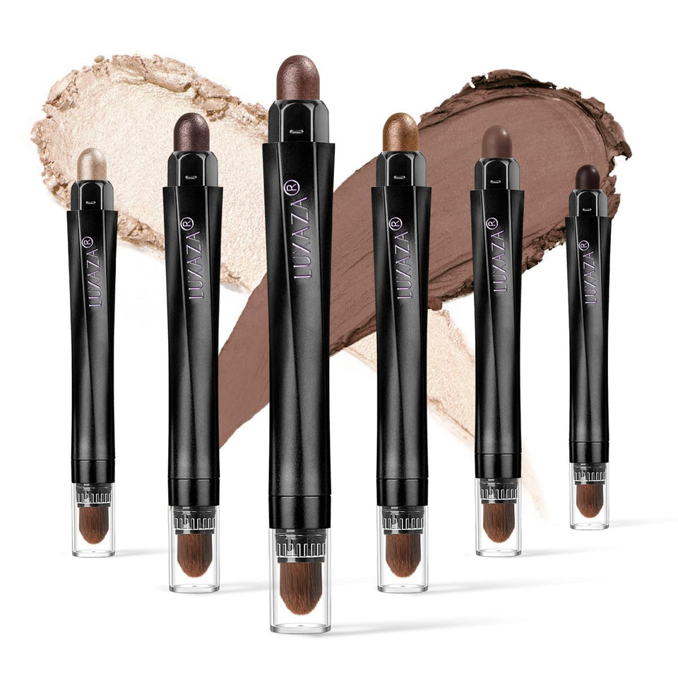 LUXAZA front packaging showing six taupe mauve stick pencils for easy selection