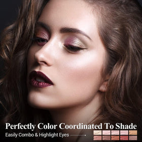 LUXAZA lid application on skin showing shimmer payoff that brightens eyes