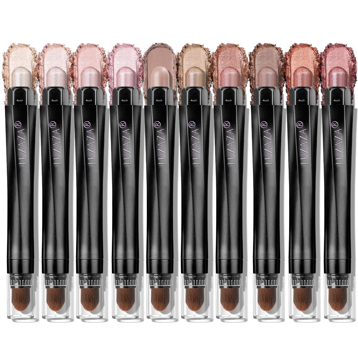 LUXAZA PRO front packaging showing the 10-piece neutral eye set and convenient case