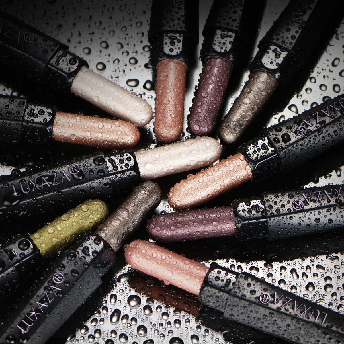 LUXAZA PRO six shade lineup showing coordinated palette benefit