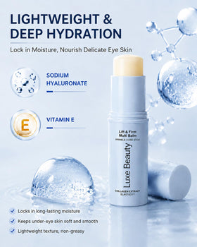 Luxe Beauty application of multi stick under eye demonstrating targeted lift and refresh