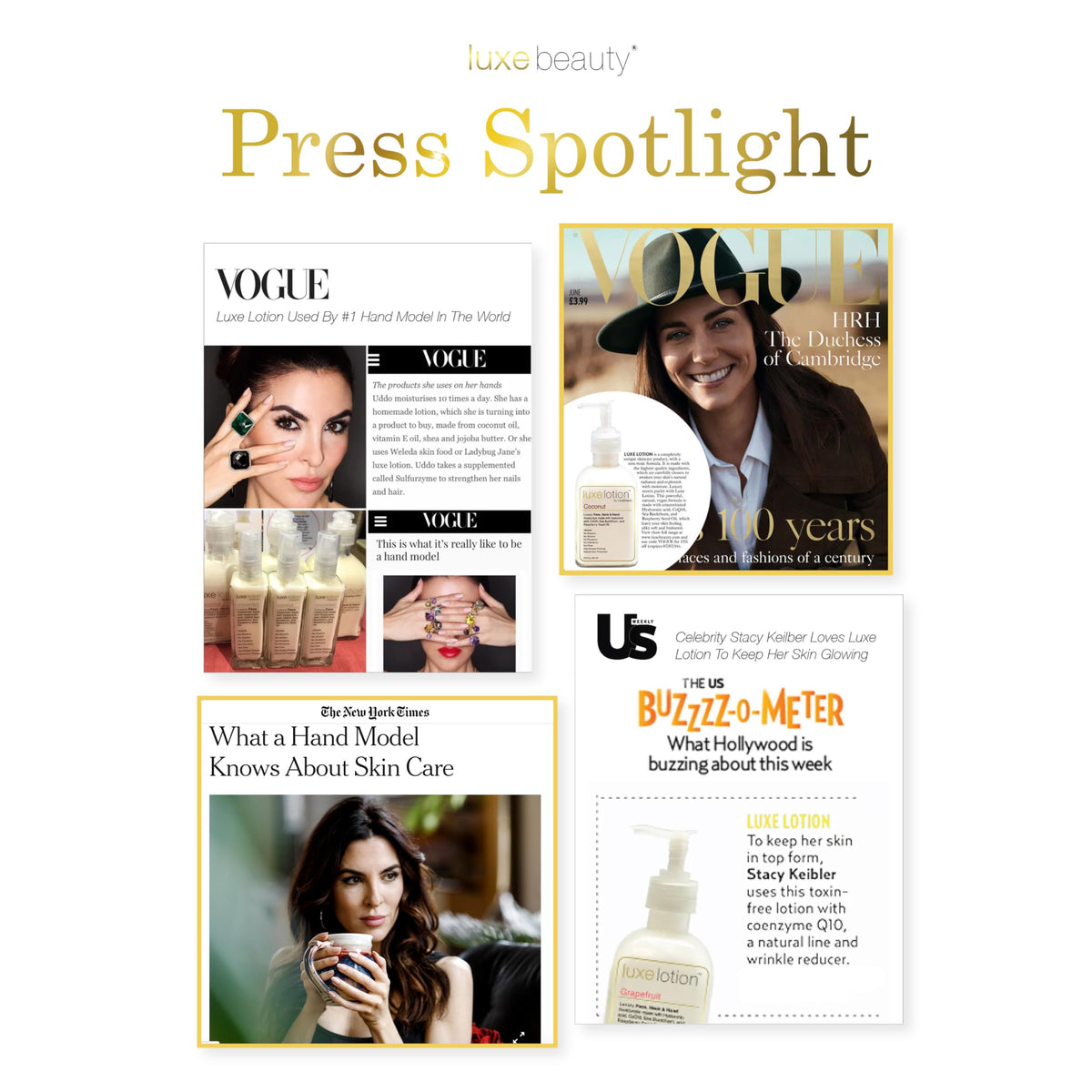 LUXE Beauty applied to décolletage illustrating improved texture and radiance benefit