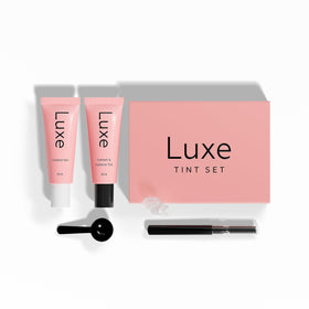 LUXE salon-style lifestyle scene illustrating professional-grade home results