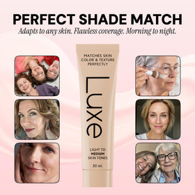 LUXE open cap with microbeads visible to demonstrate adaptive pigment release